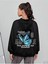 Kız Çocuk Siyah Kapüşonlu ''blue Butterfly'' Baskılı Sweatshirt 1