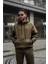 Erkek Haki Kapşonlu 3 Iplik Kanguru Cep Puf Sweatshirt 1