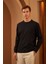 Erkek Basic Bisiklet Yaka Uzun Kollu Sweatshirt 1