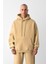 Erkek Vizon Oversize 3 Iplik Sweatshirt Hoodie 2