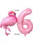 Flamingo Balon 6 Yaş Doğum Günü Balon Set Flamingo Konsept Balon ve Pembe Rakam Balon Doğum Günü Set 1