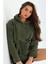 Kadın Basic 3 Iplik Hoodie Şardonlu Kapşonlu Içi Pamuklu Bol Kesim Okul Sweatshirt 1