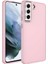Galaxy S21 Fe Kılıf Metal Çerçeve ve Buton Tasarımlı Silikon Zore Luna Kapak-Pembe 1