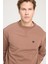 Regular Fit Normal Kesim Bisiklet Yaka %100 Pamuk Kahverengi Sweatshirt 4