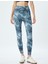 Spor Tayt Yüksek Bel Soyut Baskılı Skinny Fit 3