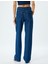 Yüksek Bel Kot Pantolon Düz Paça Düğmeli Pamuklu - Straight Fit Jean 4