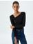 Asimetrik Yaka Bluz Uzun Kollu Slim Fit 1