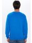 Relax Fit Rahat Kesim  Pamuk Basic Saks Mavi Bisiklet Yaka Sweatshirt 5