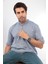Slim Fit Uzun Kol Hakim Yaka Yarım Patlı Erkek Gömlek Indigo 1
