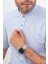 Fitmens Slim Fit Uzun Kol Hakim Yaka Hediye Kutulu Erkek Gömlek (Code:p.flam Keten Ekose) - Mavi 2