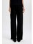 Straight Fit Beli Lastikli Cepli Yüksek Bel Kalın Basic Düz Siyah Eşofman Altı B8571AX24SP 3