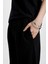 Straight Fit Beli Lastikli Cepli Yüksek Bel Kalın Basic Düz Siyah Eşofman Altı B8571AX24SP 4