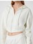Crop Sweatshirt Kapüşonlu Fermuarlı Korse Görünümlü 5