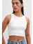 Basic Crop Top Beyaz 4