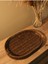 Geniş Hasır Rattan Sunum Tepsi Organizer Oval 4