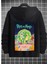 Büyük Beden Özel Tasarım Kapüşonlu Rick And Morty Baskılı Oversize Battal Erkek Sweatshırt 1