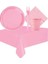 Pembe 25 Kişilik Plastik Bardak Çatal Tabak Peçete Masa Örtüsü 1