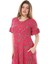 Butik Fırfırlı Kısa Kollu Pembe Çiçek Desenli Cepli Elbise 5