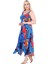Butik Sax Balık Desen Askılı V Yaka Elbise 3