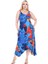 Butik Sax Balık Desen Askılı V Yaka Elbise 4