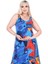 Butik Sax Balık Desen Askılı V Yaka Elbise 5