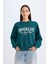 Regular Fit Bisiklet Yaka Baskılı İnce Sweatshirt D5928AX24AU 1