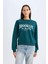 Regular Fit Bisiklet Yaka Baskılı İnce Sweatshirt D5928AX24AU 3