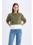 Relax Fit Bisiklet Yaka Etek Ucu Detaylı Basic Düz Sweatshirt D5620AX24AU 3
