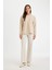 Relax Fit Bisiklet Yaka Fitilli Kaşkorse Yırtmaçlı Basic Düz Sweatshirt B2205AX24AU 2