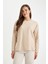 Relax Fit Bisiklet Yaka Fitilli Kaşkorse Yırtmaçlı Basic Düz Sweatshirt B2205AX24AU 4
