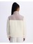 Authentic Sodani Kadın Beyaz-Kahverengi Oversize Fit Bomber Ceket 5