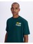 Authentic Graphik Paras Tur Erkek Petrol Yeşili Comfort Fit T-Shirt 2