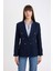 Oversize Fit Geniş Kalıp Gömlek Yaka Düğme Kapamalı Basic Düz Blazer Ceket D3155AX24AU 4