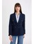 Oversize Fit Geniş Kalıp Gömlek Yaka Düğme Kapamalı Basic Düz Blazer Ceket D3155AX24AU 5