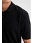 New Regular Fit Polo Yaka Kısa Kollu Siyah Tişört D5996AX24SM 5