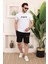 Unisex Angels Baskılı Relaxed Fit Alt Üst Şort T-Shirt Takım 3