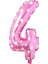 Puanlı Pembe Renk Rakam Folyo Balon 36 cm Yaş 4 1