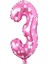 Puanlı Pembe Renk Rakam Folyo Balon 36 cm Yaş 3 1