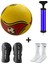 Maç Topu Dikişsiz Sert Zemin Futbol Topu Çim Topu+Tekmelik+Pompa+Çorap Seti 1