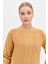 Kadın Sıfır Yaka Önü Saç Örgülü Kazak Camel 2
