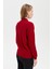 Kadın Polo Yaka Önü Baklavalı Yün Kazak K.kırmızı 4