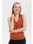 Kadın V Yaka Dikişsiz Yelek Turuncu 1