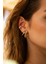 Çelik Rose Gold Taşlı Vintage Earcuff 1