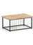 Ahşap Orta Sehpa 60X90 Modern Metal Ayak Siyah Tam Çerçeve Çam Desen Salon Ofis Balkon Sehpası 2