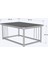Ahşap Orta Sehpa 60X90 Modern Metal Ayak Siyah Tam Çerçeve Çam Desen Salon Ofis Balkon Sehpası 4