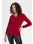 Kadın Yakası Renkli Çiçek Işlemeli Bluz K.kırmızı 4