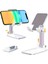 Masaüstü Telefon ve Tablet Tutucu Stand 2 Kademeli Uzunluk Ayarlı Silikon Pedli Kaydırmaz Taban 6