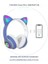 Mavi Sevimli Kedi LED Işıklı Katlanabilir Kablosuz Kulaküstü Bluetooth Kulaklık Uyumlu 3