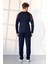 Büyük Beden Erkek Lacivert Bordo Detaylı T-Shirt Pijama Takımı 25K4535P 2