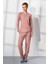 Kadın Pembe Yumoş Kumaş T-Shirt Pijama Takımı 25K4041 1